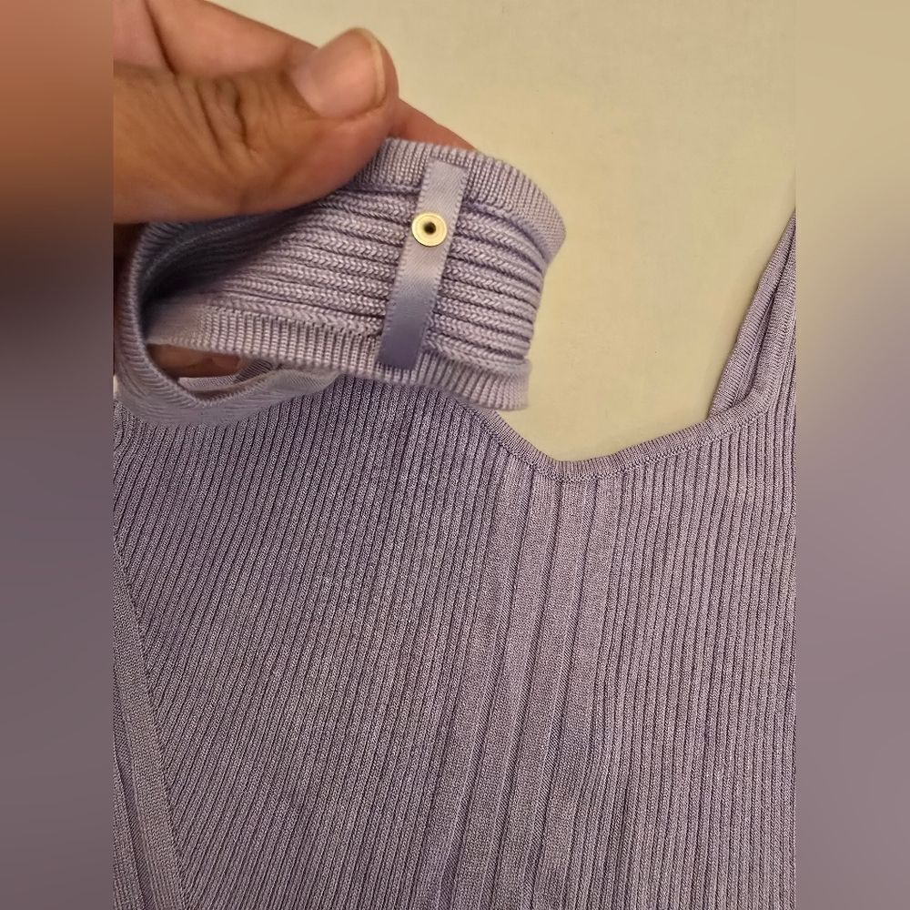 White House Black Markey Lavender Ribbed Tank Top Size Small - Picture 6 of 11
